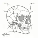 skull cracked open tattoo design idea