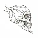 skull cracked open tattoo design idea