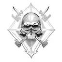 skull and sword tattoo design idea