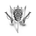skull and sword tattoo design idea