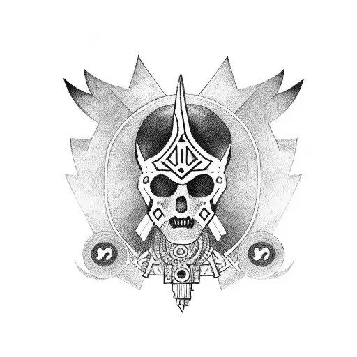 Azteca warrior with Huiracocha symbol tattoo design idea