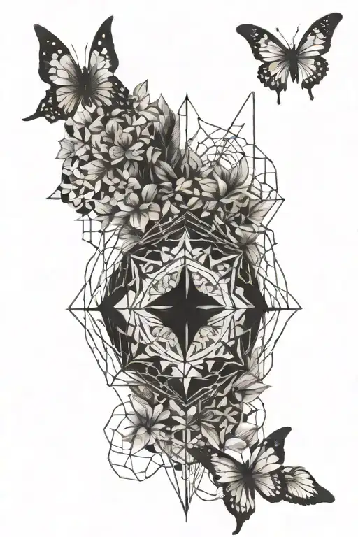 manifestation, healer, nature elements, love geometric tattoo design idea