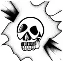 Skull and sun and cage tattoo design idea