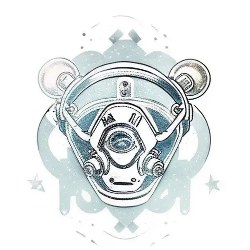 bear scuba diving mask and tank tattoo design idea