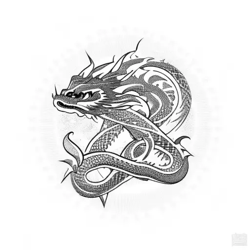 phillipines sun and stars with dragons and snakes tattoo design idea