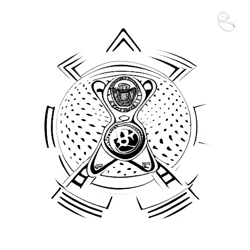 A tattoo design incorporating symbols representing boxing, soccer, swimming, gym, and rugby to represent your love for various sports tattoo design idea