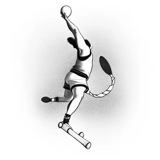 A minimalist black and grey tattoo showcasing a silhouette of a person engaged in various sports activities, symbolizing your passion for athleticism tattoo design idea