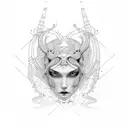 1999 with disordered lines tattoo design idea