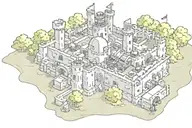 engineer castle surrounded tattoo design idea