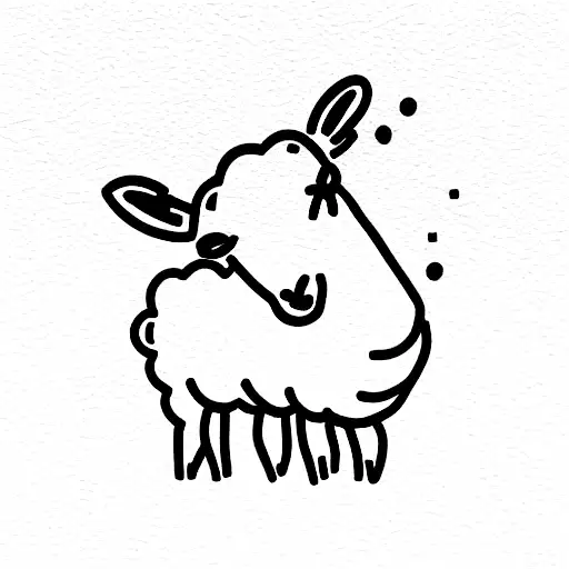 woman holding lamb tattoo design idea
