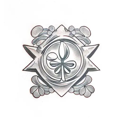 five leaf clover tattoo design idea