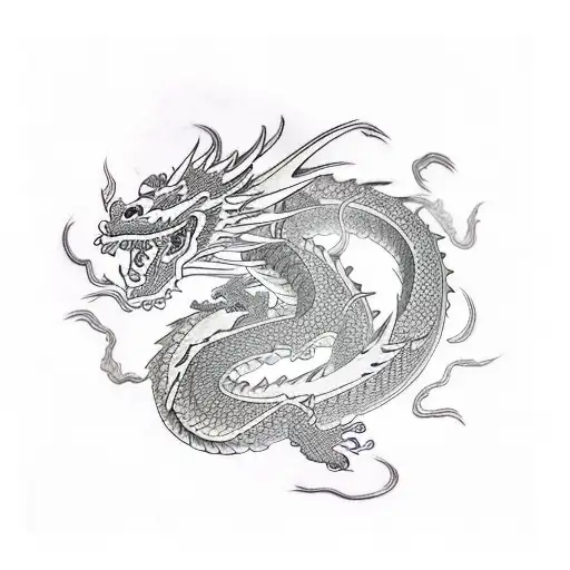 dragon chino  tattoo design idea
