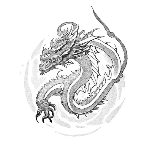 dragon chino  tattoo design idea