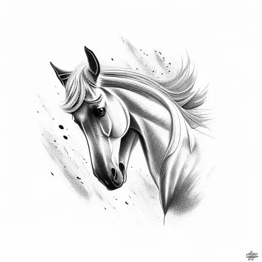 horse with names Naomi and Nyone tattoo design idea