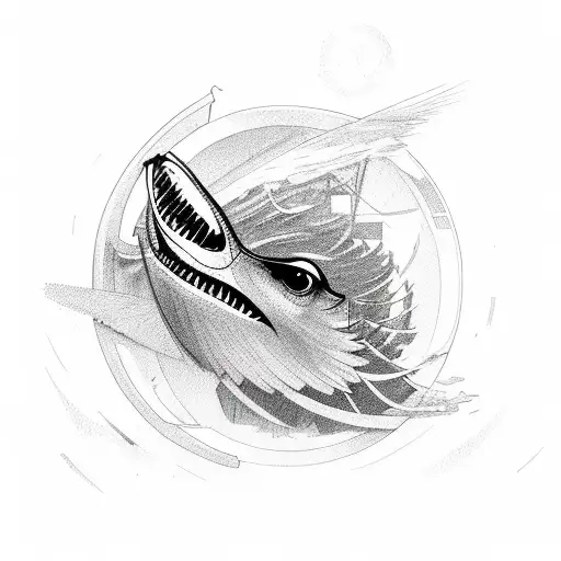 canary in tornado  tattoo design idea