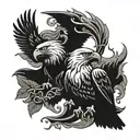 eagles and snake coming back tattoo design idea
