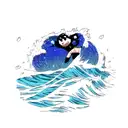 Ocean Wave tattoo design idea