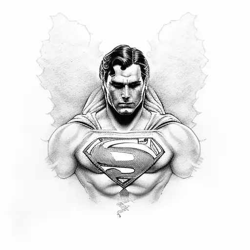 cash and superman tattoo design idea