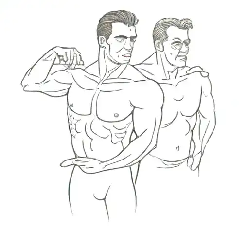 Arnold Swachennegger and Franco Anthony posing together tattoo design idea