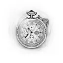 Two pocket watches, one showing 6.33pm and the other showing 7.34pm  Two scrolls, one says Isabelle 3.5.13 and the other tattoo design idea