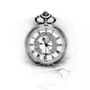 two pocket watches, two scrolls, Roman numerals for 07/06/16 tattoo design idea