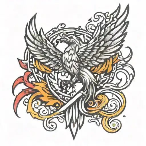 Illenium phoenix emblem combining symbols tattoo design idea