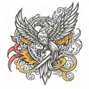 Illenium phoenix emblem combining symbols tattoo design idea