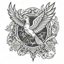 Illenium phoenix emblem combining symbols tattoo design idea