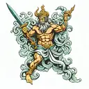 Poseidon god tattoo design idea