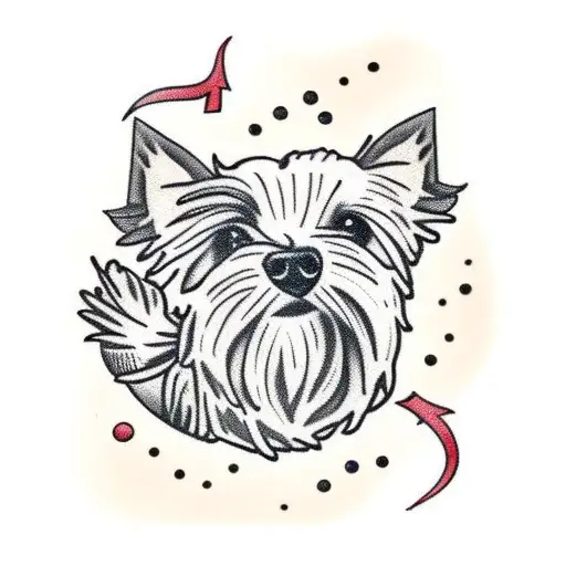cairn terrier lying down  tattoo design idea