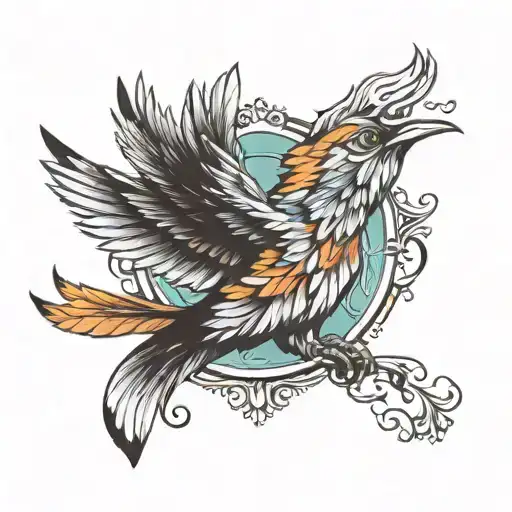 bird wings, feathers,  tattoo design idea
