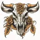 cow skull moment mori tattoo design idea