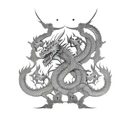 Dragon vs viking tattoo design idea