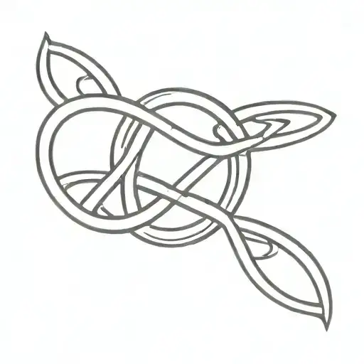 small celtic irish love knot intertwined tattoo design idea