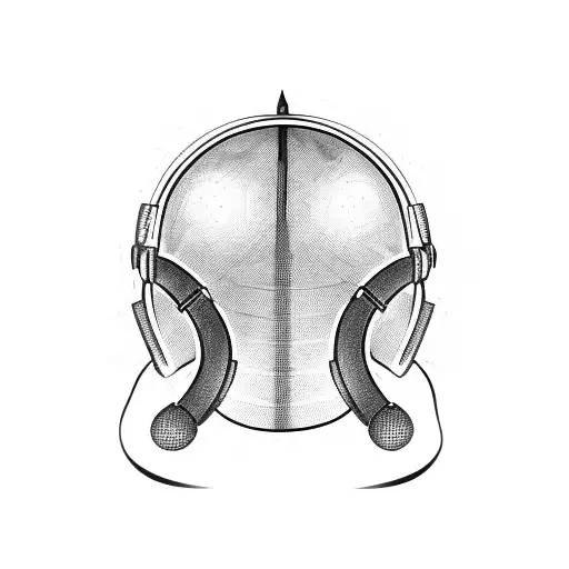 Army helmet with musical symbols as camouflage tattoo design idea
