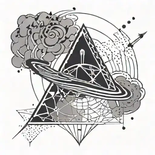 A minimalist geometric tattoo inspired by the iconic Led Zeppelin logo tattoo design idea