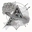 A minimalist geometric tattoo inspired by the iconic Led Zeppelin logo tattoo design idea