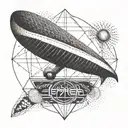 A minimalist geometric tattoo inspired by the iconic Led Zeppelin logo tattoo design idea