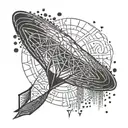 A minimalist geometric tattoo inspired by the iconic Led Zeppelin logo tattoo design idea