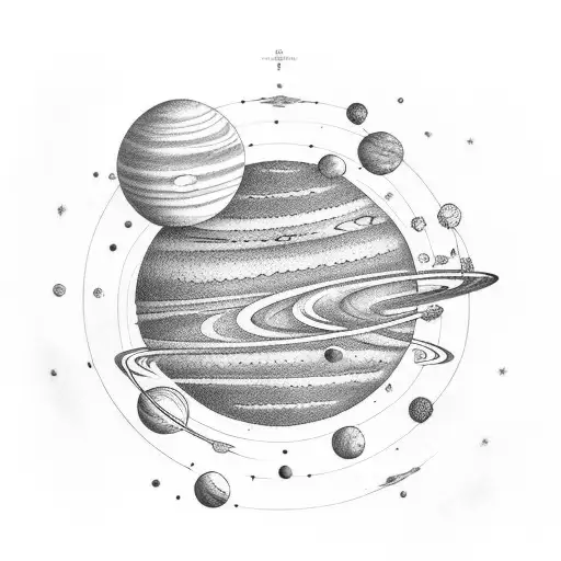 solar system tattoo design idea