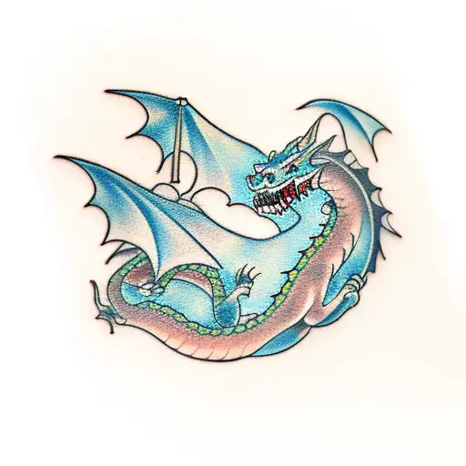 toothless dragon  tattoo design idea