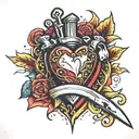 A dagger in the heart tattoo design idea