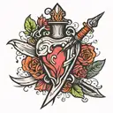 A dagger in the heart tattoo design idea