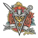 A dagger in the heart tattoo design idea