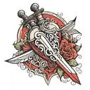 A dagger in the heart tattoo design idea