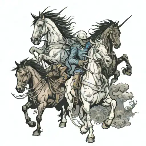 four horsemen of the apocolapse  tattoo design idea