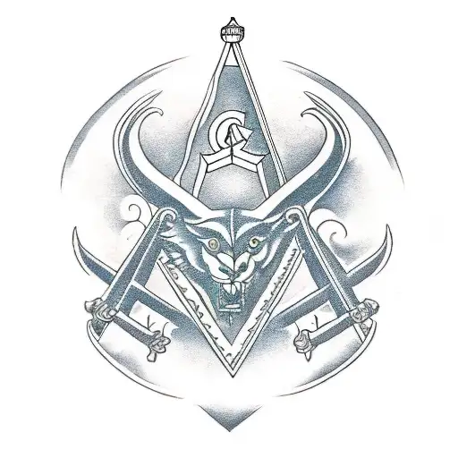 Symbol of strength, and tradition with room to display family names and masonic symbols tattoo design idea