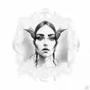 mirror with hand reflection holding object tattoo design idea