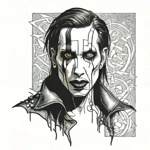 Marilyn Manson half skul tattoo design idea