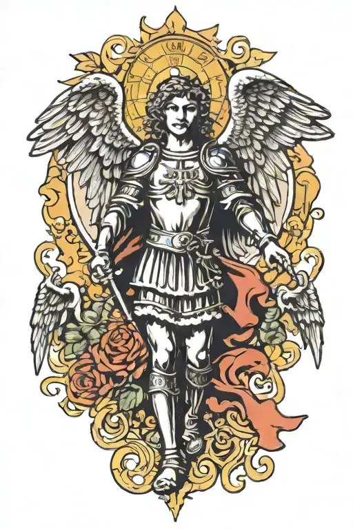 saint Micheal The Archangel tattoo design idea